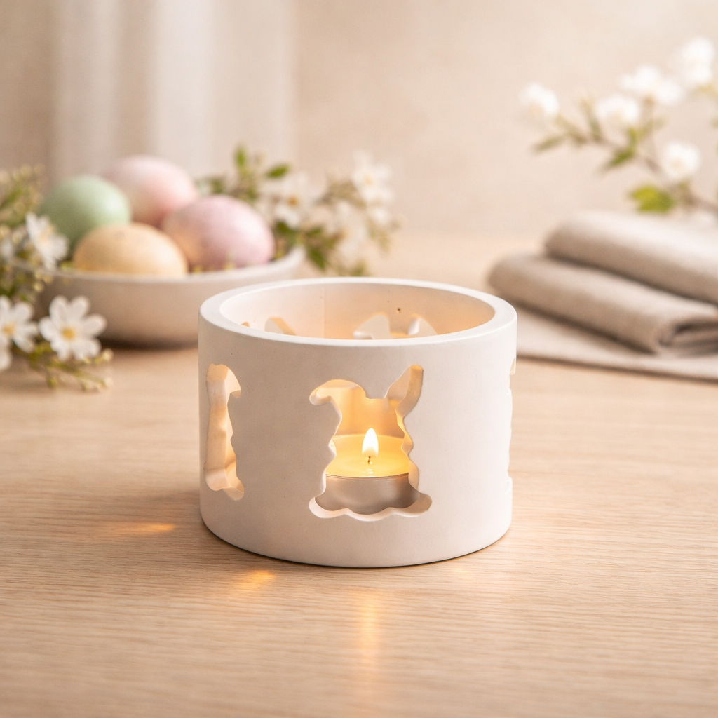 Dansul Iepurașilor – cupă decorativă handmade suport tealight