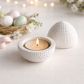 Ou Decorativ Texturat cu Capac – Suport Tealight