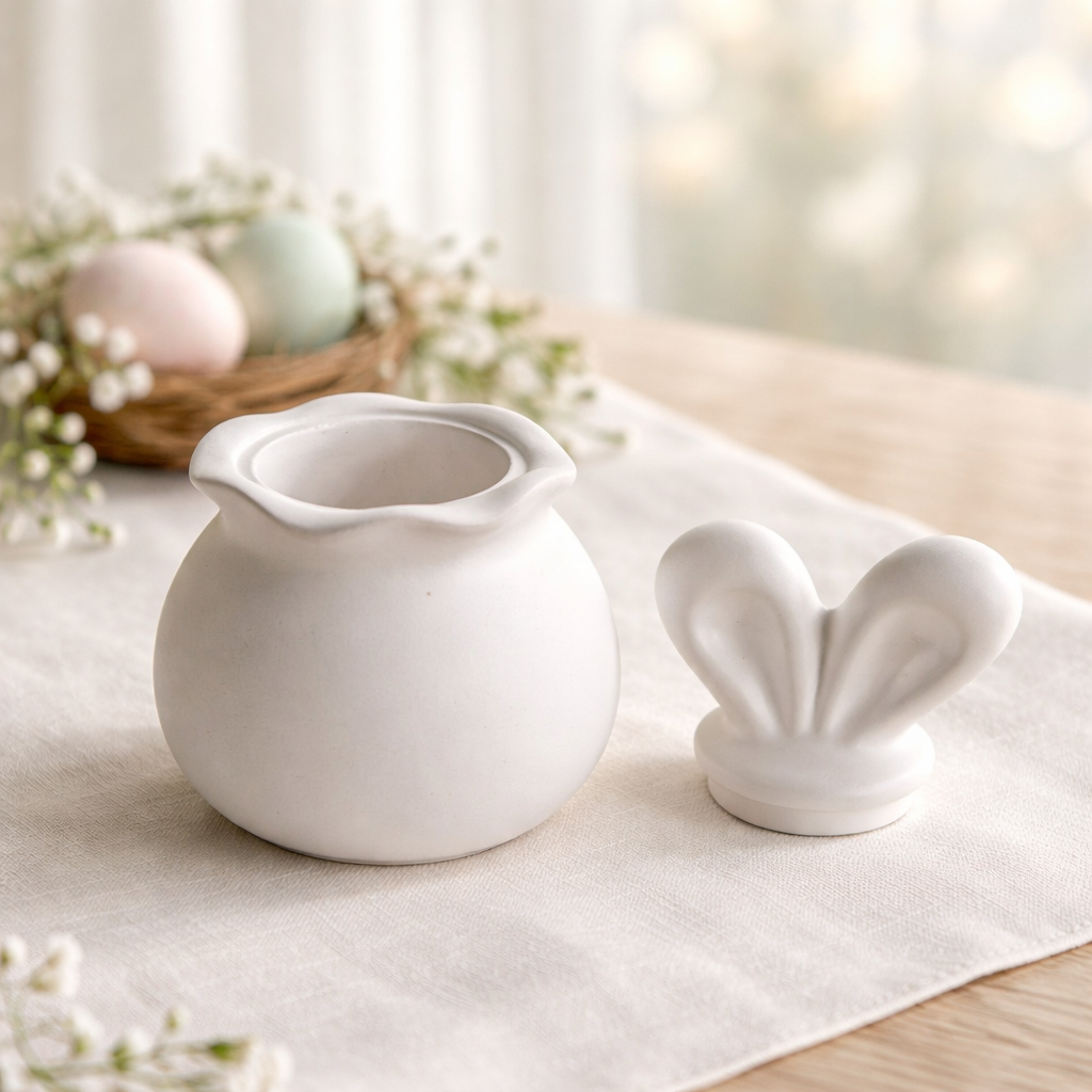 Săculeț cu Urechiușe – Cutie Decorativă handmade