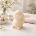 Lumânare decorativă neparfumată handmade "Iepurașul Puffy" (45g)