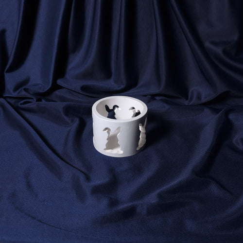Dansul Iepurașilor – cupă decorativă handmade suport tealight