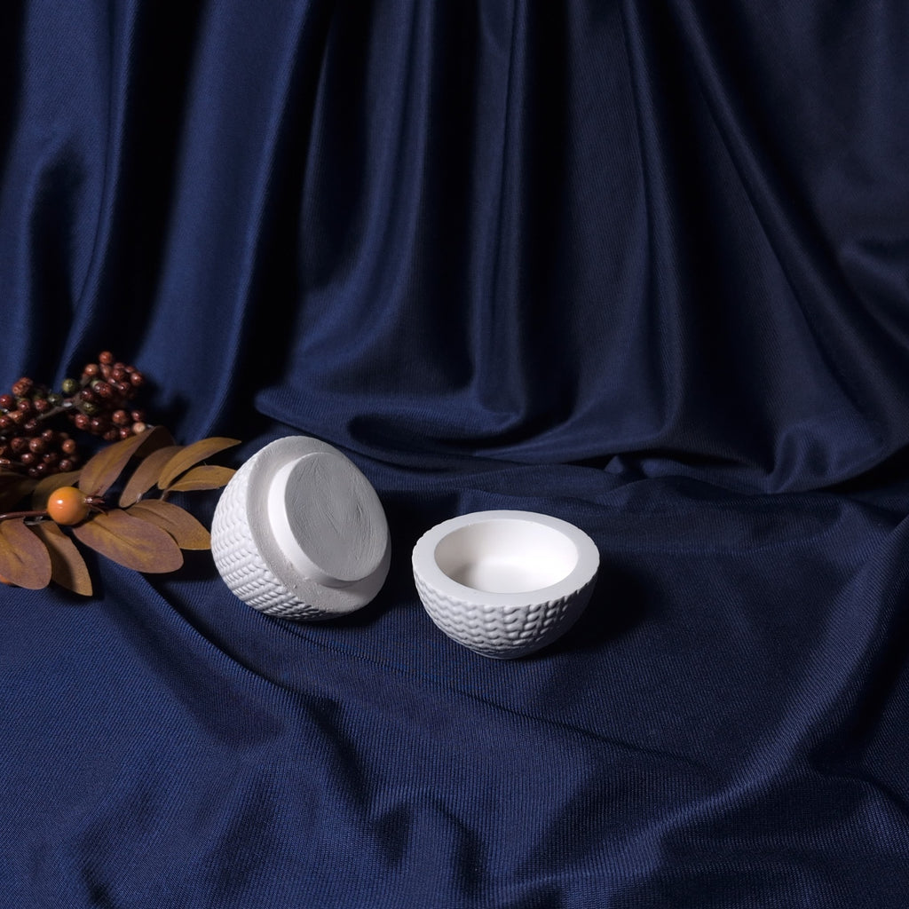 Ou Decorativ Texturat cu Capac – Suport Tealight