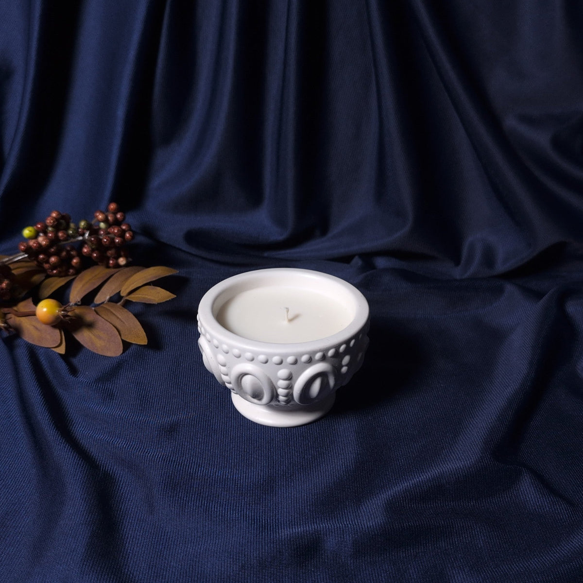 Lumanare decorativa artizanala Elegance din ceara naturala de soia cupa alba