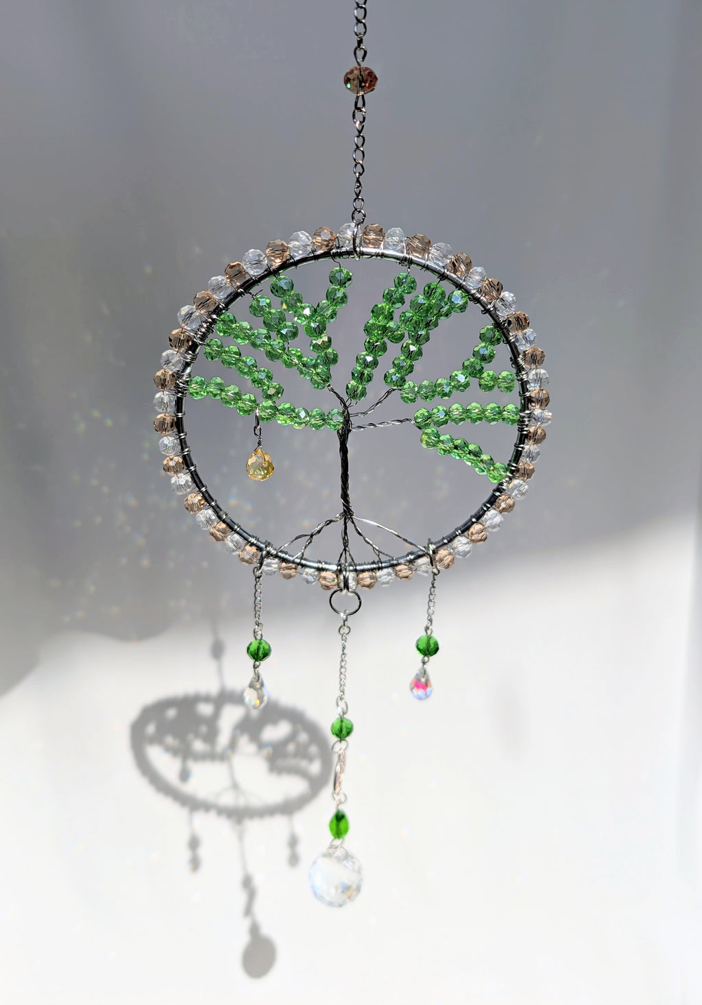 Suncatcher (Capcană de Soare) "Arborele Vieții" - din mărgele de sticlă