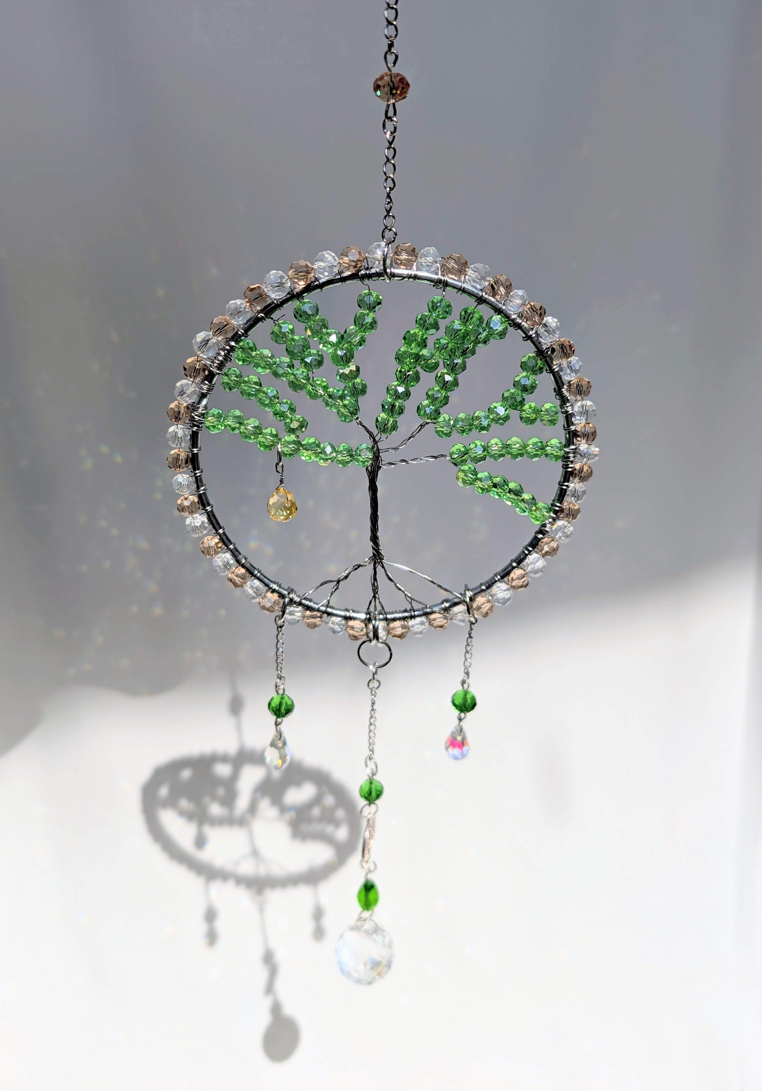 Suncatcher (Capcană de Soare) "Arborele Vieții" - din mărgele de sticlă