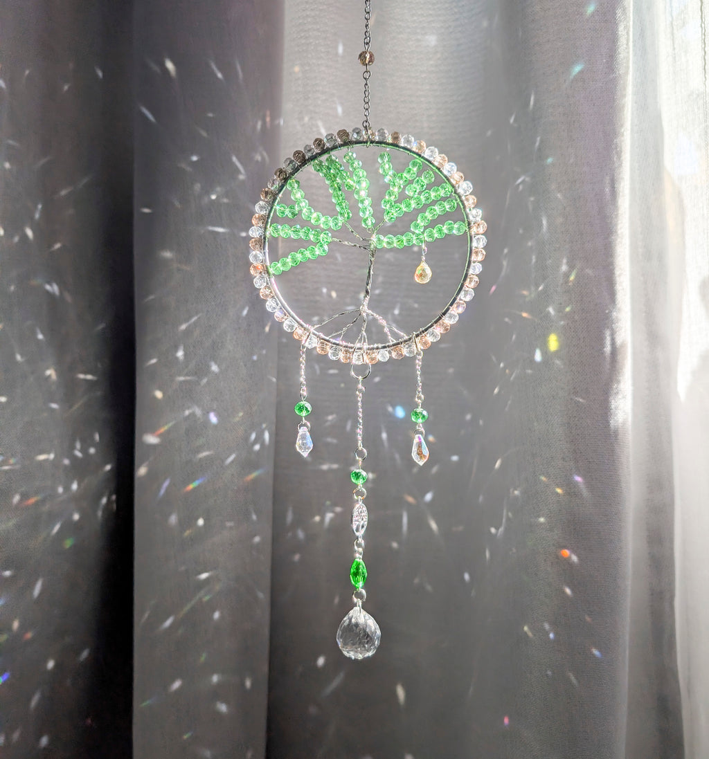 Suncatcher (Capcană de Soare) "Arborele Vieții" - din mărgele de sticlă