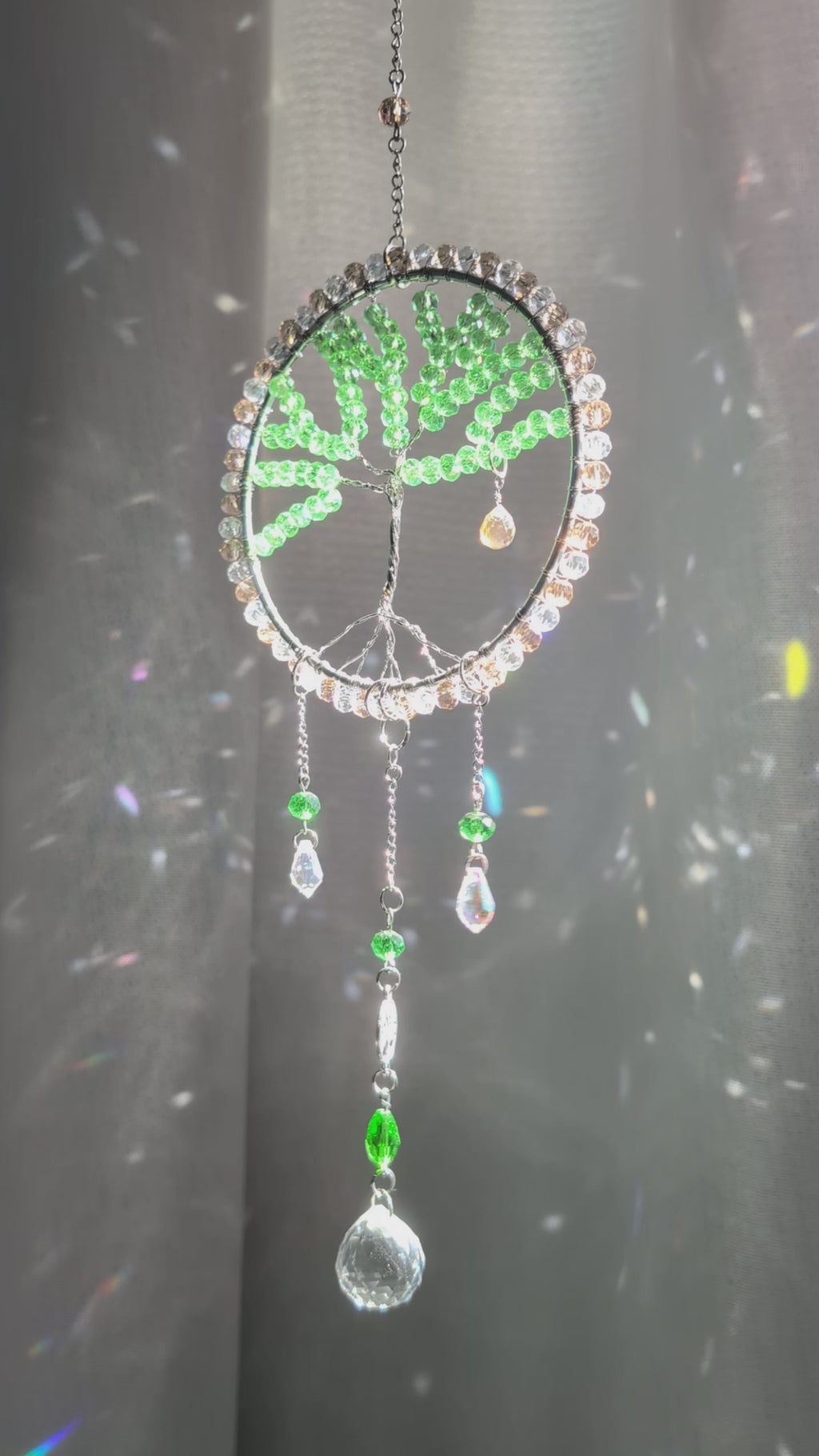 Suncatcher (Capcană de Soare) "Arborele Vieții" - din mărgele de sticlă